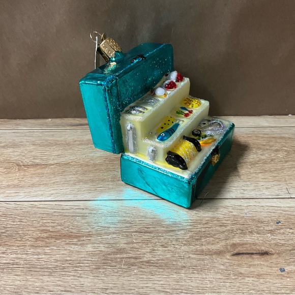 New Old World Christmas Tackle Box Tree Ornament Glass Hanging Fisherman Fishing - Picture 5 of 11